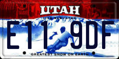UT license plate E119DF