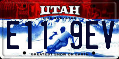 UT license plate E119EV