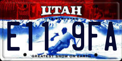 UT license plate E119FA