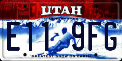 UT license plate E119FG