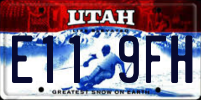 UT license plate E119FH