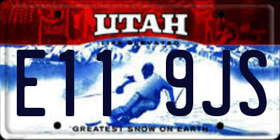 UT license plate E119JS