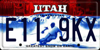 UT license plate E119KX