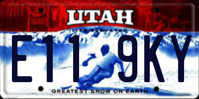 UT license plate E119KY