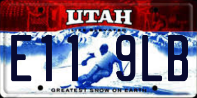 UT license plate E119LB