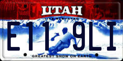 UT license plate E119LI