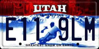 UT license plate E119LM