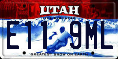 UT license plate E119ML