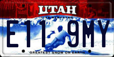 UT license plate E119MY