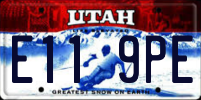 UT license plate E119PE