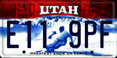 UT license plate E119PF