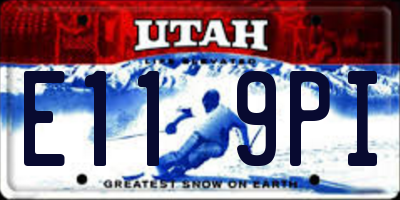 UT license plate E119PI