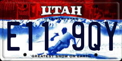 UT license plate E119QY