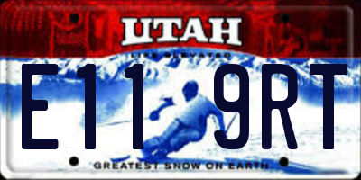 UT license plate E119RT