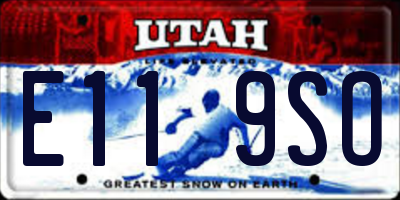 UT license plate E119SO