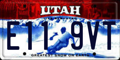 UT license plate E119VT