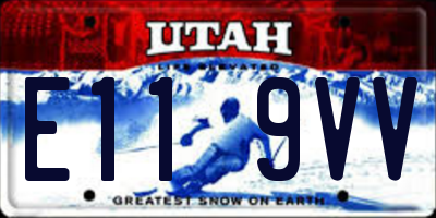 UT license plate E119VV
