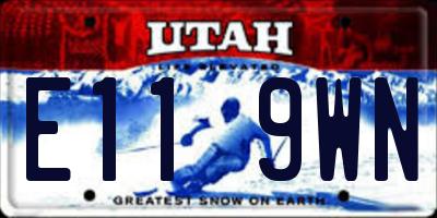 UT license plate E119WN