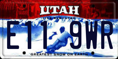UT license plate E119WR