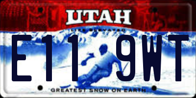 UT license plate E119WT