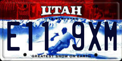 UT license plate E119XM