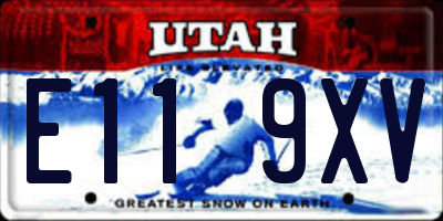 UT license plate E119XV