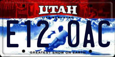 UT license plate E120AC