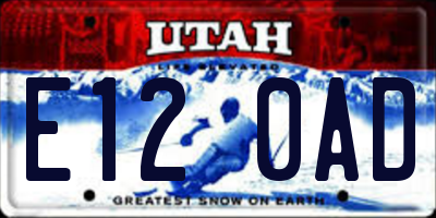 UT license plate E120AD