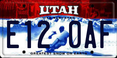 UT license plate E120AF