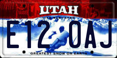 UT license plate E120AJ