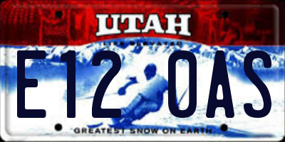 UT license plate E120AS