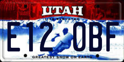 UT license plate E120BF