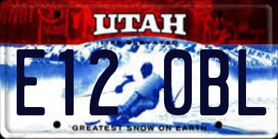 UT license plate E120BL