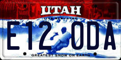 UT license plate E120DA