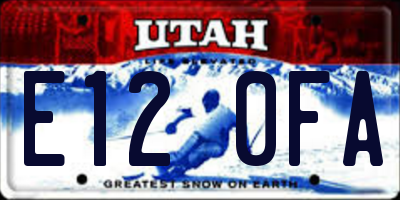 UT license plate E120FA