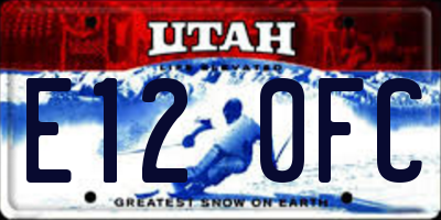 UT license plate E120FC