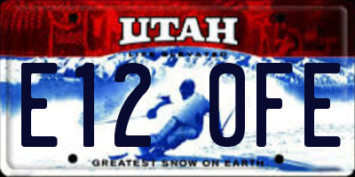 UT license plate E120FE