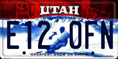 UT license plate E120FN