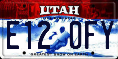UT license plate E120FY