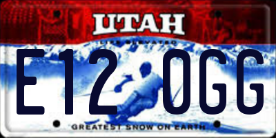 UT license plate E120GG