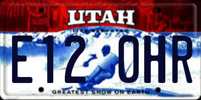 UT license plate E120HR