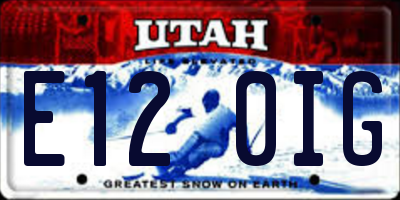 UT license plate E120IG