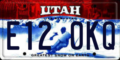 UT license plate E120KQ
