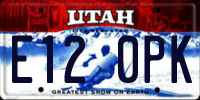 UT license plate E120PK