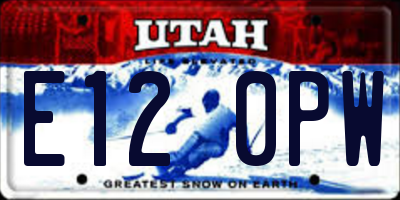 UT license plate E120PW