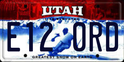 UT license plate E120RD