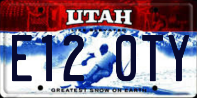UT license plate E120TY