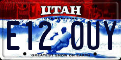 UT license plate E120UY