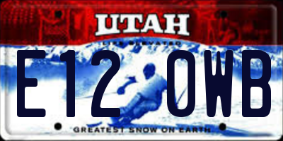 UT license plate E120WB