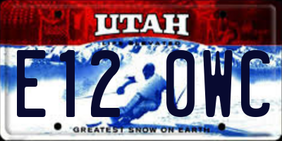 UT license plate E120WC